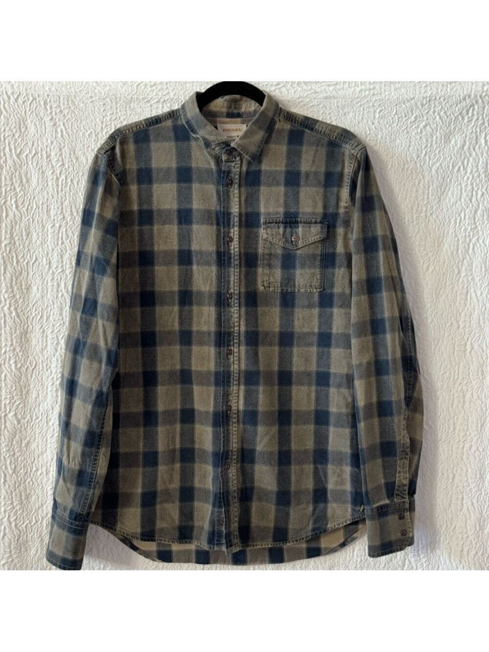 Diesel Checked Plaid Long Sleeve Button Down Shirt